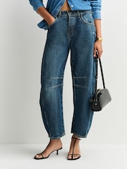 Blau - Free People Good Luck Mid Rise Barrel Jeans - Bild 3 von 5