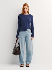 Free People Blue Nova Long Sleeve T-Shirt - Image 2 of 6