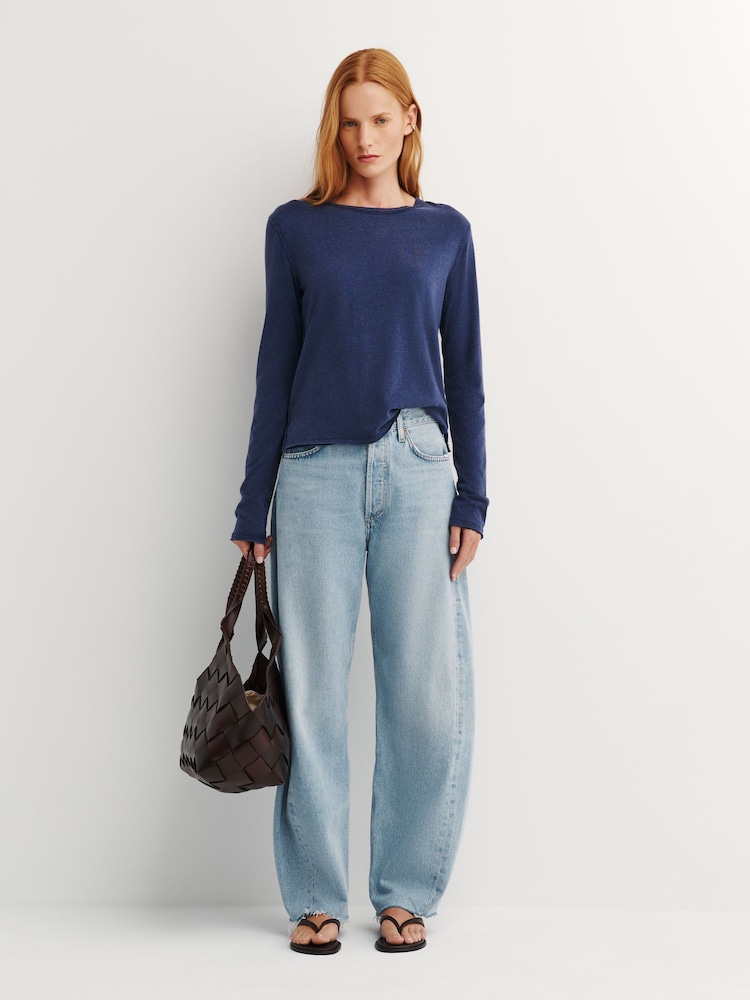 Free People Blue Nova Long Sleeve T-Shirt - Image 2 of 6 Free People Blue Nova Long Sleeve T-Shirt - Image 2 of 6