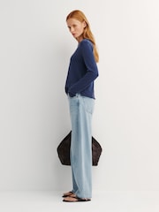 Free People Blue Nova Long Sleeve T-Shirt - Image 4 of 6