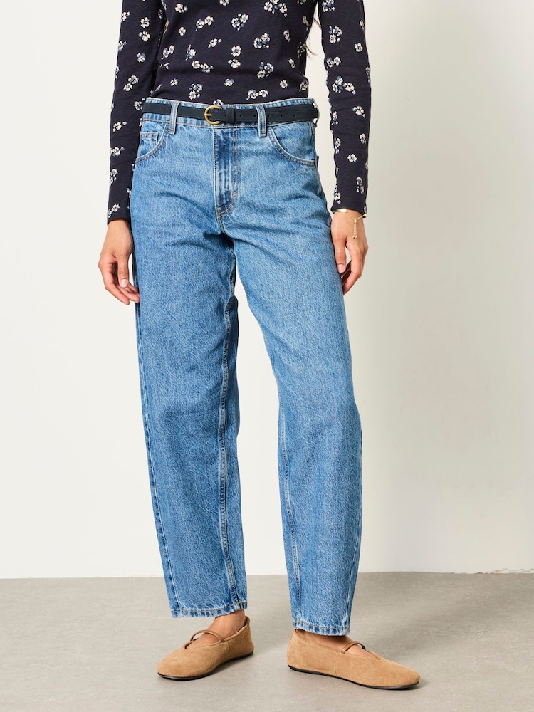FatFace Camber Chambray Blue Petite Barrel Jeans - Image 1 of 5 FatFace Camber Chambray Blue Petite Barrel Jeans - Image 1 of 5