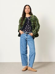 FatFace Camber Chambray Blue Petite Barrel Jeans - Image 4 of 5