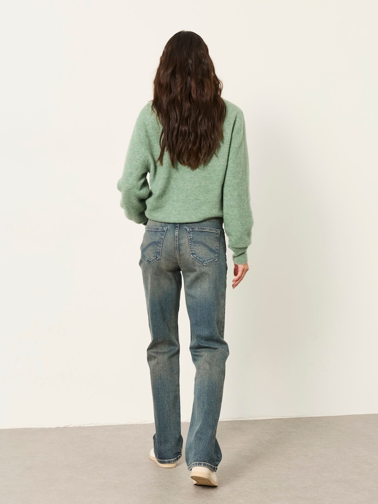 FatFace Carmel Teal Blue Comfort Straight Jeans - Image 2 of 5 FatFace Carmel Teal Blue Comfort Straight Jeans - Image 2 of 5