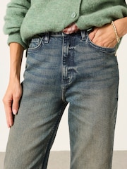 FatFace Carmel Teal Blue Comfort Straight Jeans - Image 3 of 5
