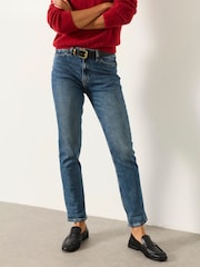 FatFace Chesham Dark Blue Petite Girlfriend Jeans - Image 3 of 6