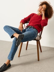 FatFace Chesham Dark Blue Petite Girlfriend Jeans - Image 6 of 6