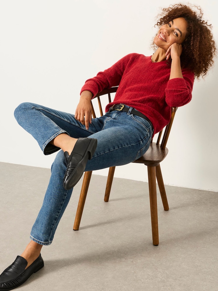 FatFace Chesham Dark Blue Petite Girlfriend Jeans - Image 6 of 6