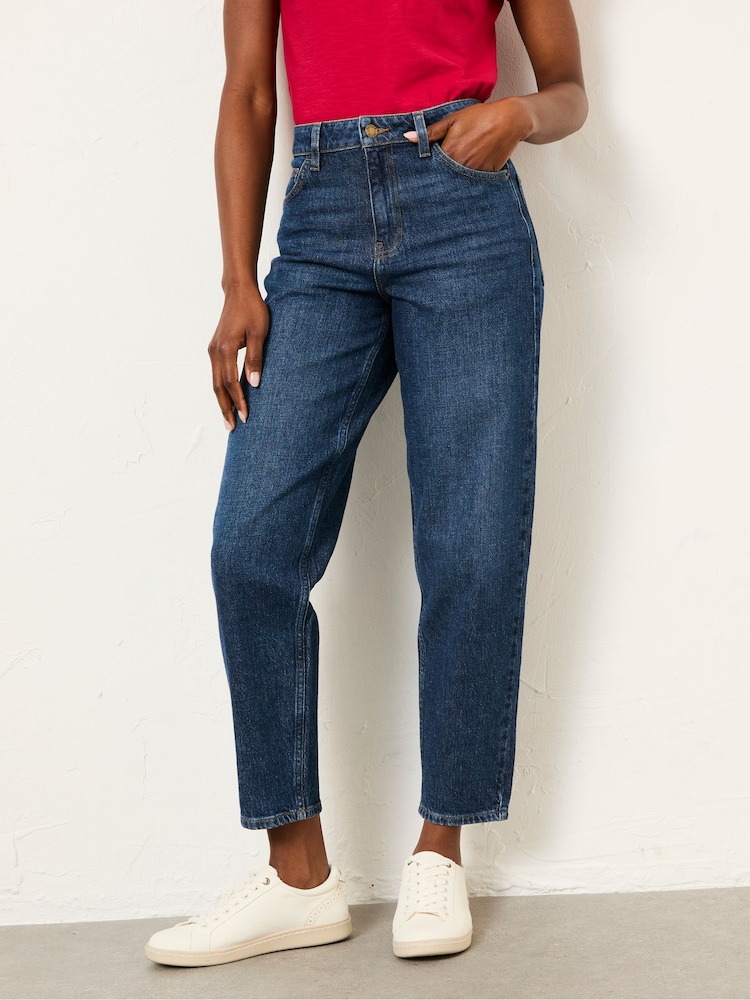 FatFace Marlow Dark Blue Petite Taper Leg Jeans - Image 1 of 6 FatFace Marlow Dark Blue Petite Taper Leg Jeans - Image 1 of 6