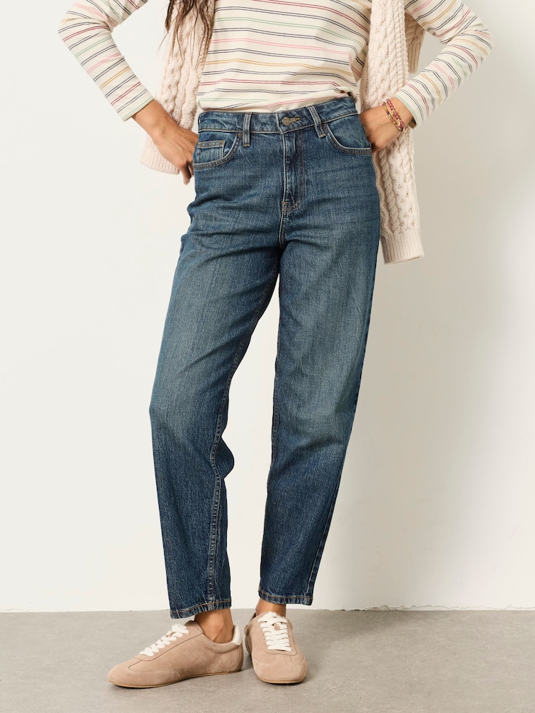 FatFace Marlow Teal Blue Petite Taper Leg Jeans - Image 1 of 5 FatFace Marlow Teal Blue Petite Taper Leg Jeans - Image 1 of 5