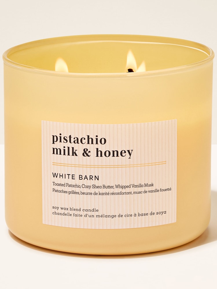 Bath & Body Works Pistachio Milk & Honey 3 Wick Candle 411g - Image 1 of 4