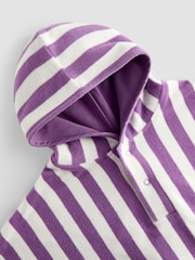 JoJo Maman Bébé Lilac Stripe Fruit Hooded Poncho Towel - Image 3 of 4