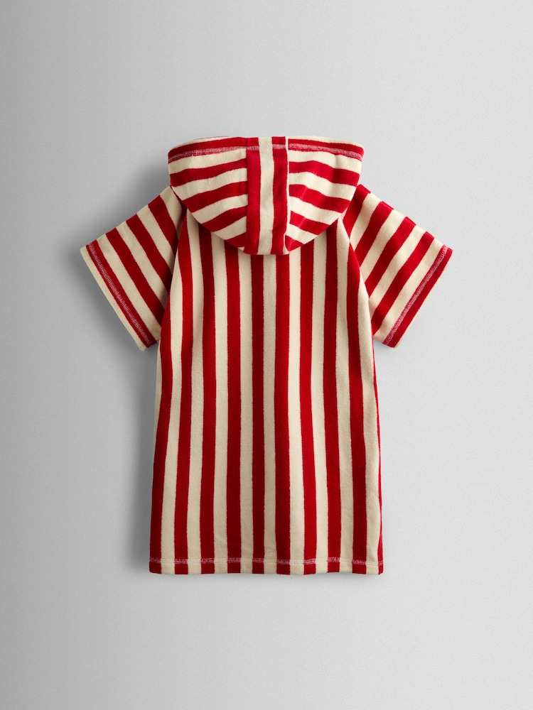 JoJo Maman Bébé Red Stripe Anchor Hooded Poncho Towel - Image 2 of 4 JoJo Maman Bébé Red Stripe Anchor Hooded Poncho Towel - Image 2 of 4