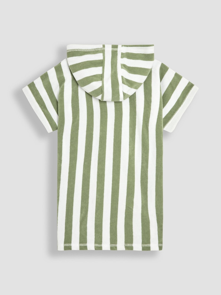 JoJo Maman Bébé Green Stripe Lion Hooded Poncho Towel - Image 2 of 4 JoJo Maman Bébé Green Stripe Lion Hooded Poncho Towel - Image 2 of 4
