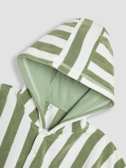 JoJo Maman Bébé Green Stripe Lion Hooded Poncho Towel - Image 3 of 4