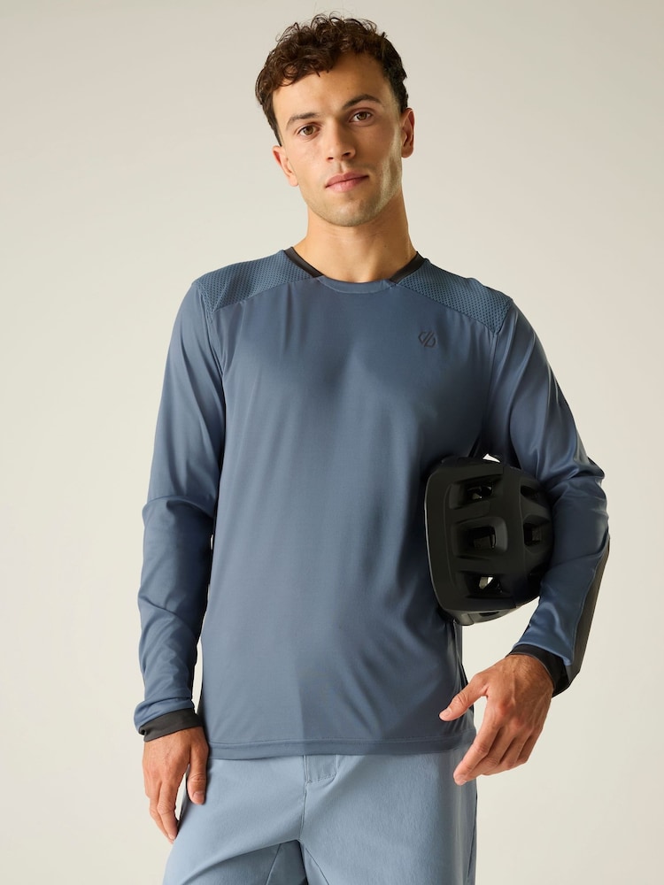 Dare 2b Grey Trackstand Ace Long Sleeve T-Shirt - Image 1 of 7 Dare 2b Grey Trackstand Ace Long Sleeve T-Shirt - Image 1 of 7