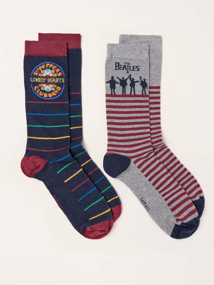 FatFace 2 Lot de chaussettes Beatles dans une boîte-cadeau - Image 2 de 2 FatFace 2 Lot de chaussettes Beatles dans une boîte-cadeau - Image 2 de 2