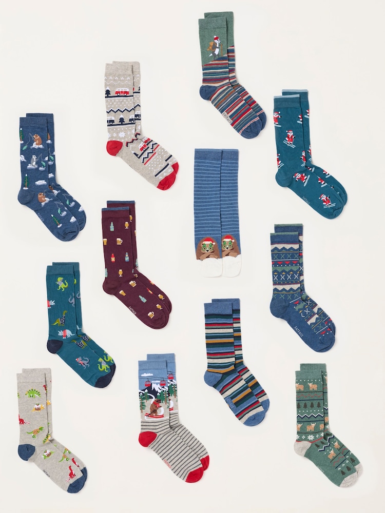 FatFace Multi 12 Days Of Socks Christmas Advent Calendar - Image 3 of 3 FatFace Multi 12 Days Of Socks Christmas Advent Calendar - Image 3 of 3