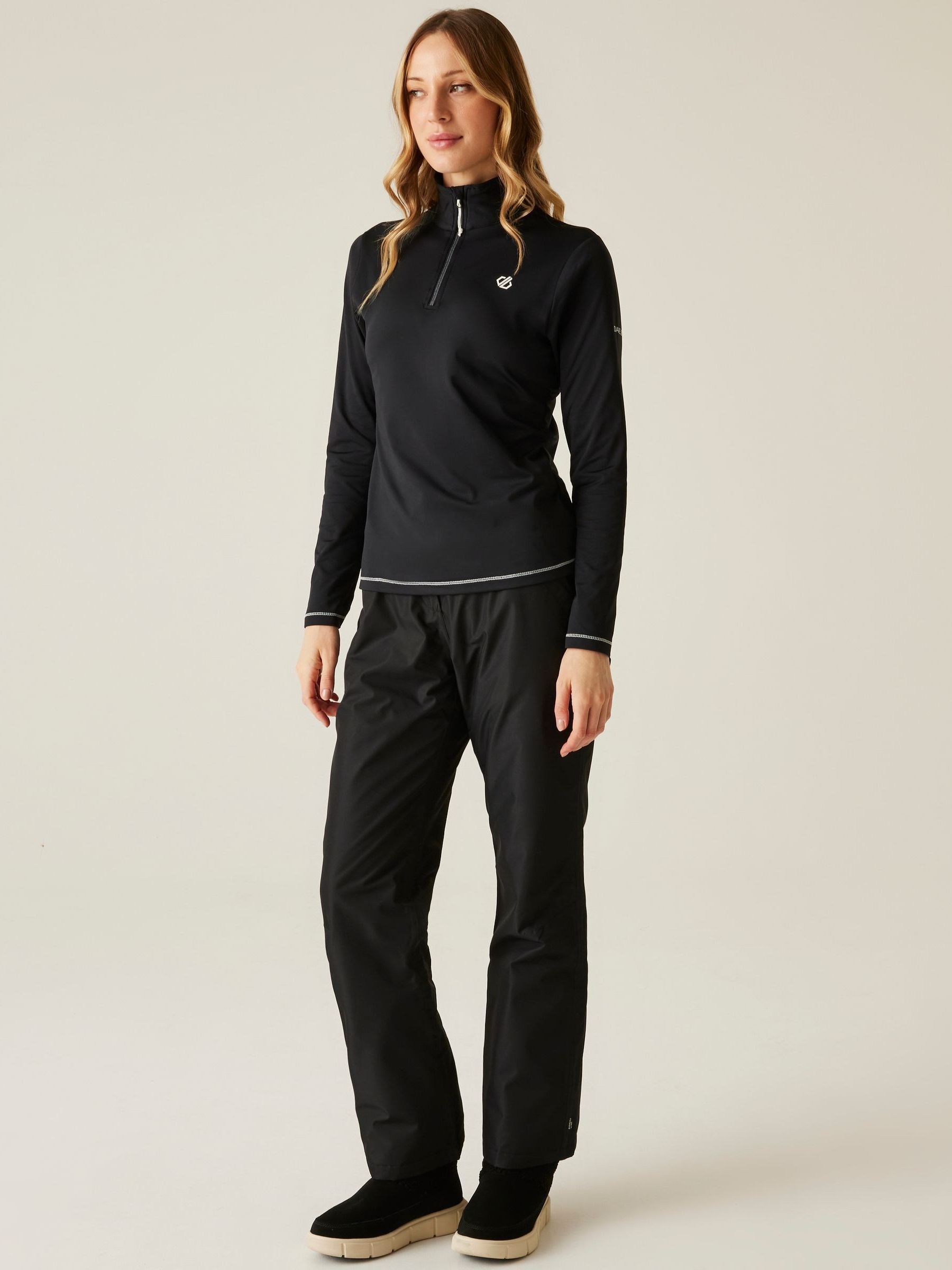 Dare 2b Women's Lowline II Lightweight Half Zip Stretch Midlayer Sweatshirt in Black | Size: 20 - Image 8