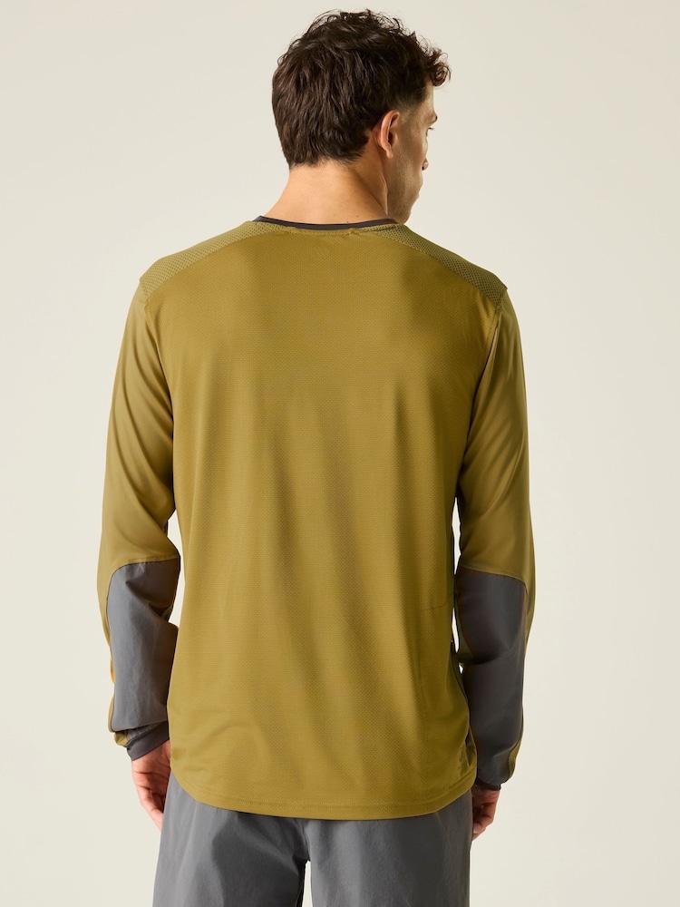 Dare 2b Brown Trackstand Ace Long Sleeve T-Shirt - Image 2 of 9 Dare 2b Brown Trackstand Ace Long Sleeve T-Shirt - Image 2 of 9