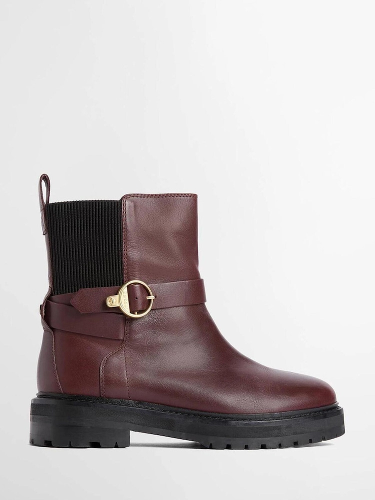 أحمر - Barbour® Alexandra Leather Ankle Boots - صورة 1 من 4 أحمر - Barbour® Alexandra Leather Ankle Boots - صورة 1 من 4