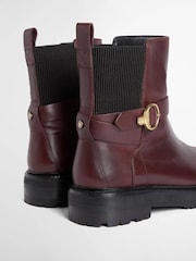 أحمر - Barbour® Alexandra Leather Ankle Boots - صورة 3 من 4