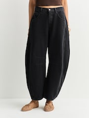 Schwarz - Free People Good Luck Mid Rise Barrel Jeans - Bild 4 von 6