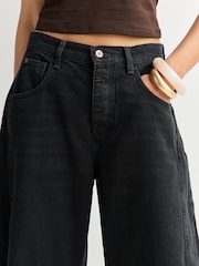 Schwarz - Free People Good Luck Mid Rise Barrel Jeans - Bild 5 von 6