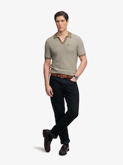 Superdry Green Johnny Collar Knitted Polo Shirt - Image 3 of 7