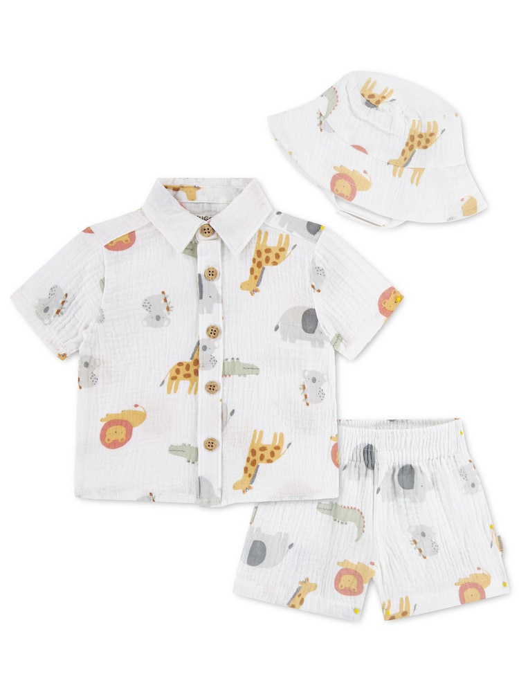 Valkoinen - Huggies Shirt, Shorts & Hats 3 Piece Set - Kuva 1 / 4