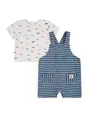 Huggies Blue Baby Dungaree Set - Image 1 of 5