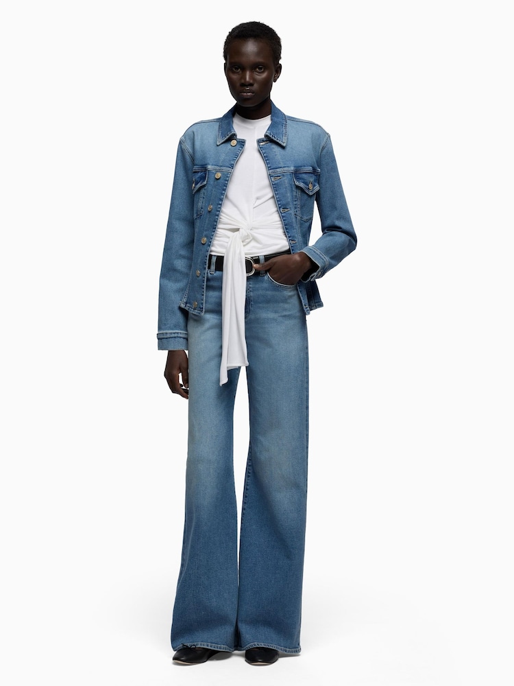 7 For All Mankind Blue Lotta Jeans in Aquashade - Image 1 of 6