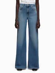 7 For All Mankind Blue Lotta Jeans in Aquashade - Image 4 of 6