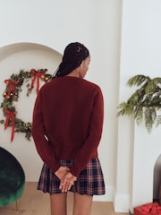 Temno modra, medvedki - Christmas Long Sleeve Jumper - Slika 4 iz 6