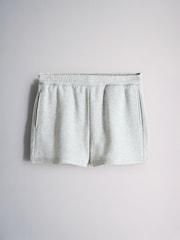The Set 2 Pack Fold-Over Waist Sweat Shorts Grey Marl/Black - Image 7 of 9