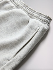 The Set 2 Pack Fold-Over Waist Sweat Shorts Grey Marl/Black - Image 8 of 9