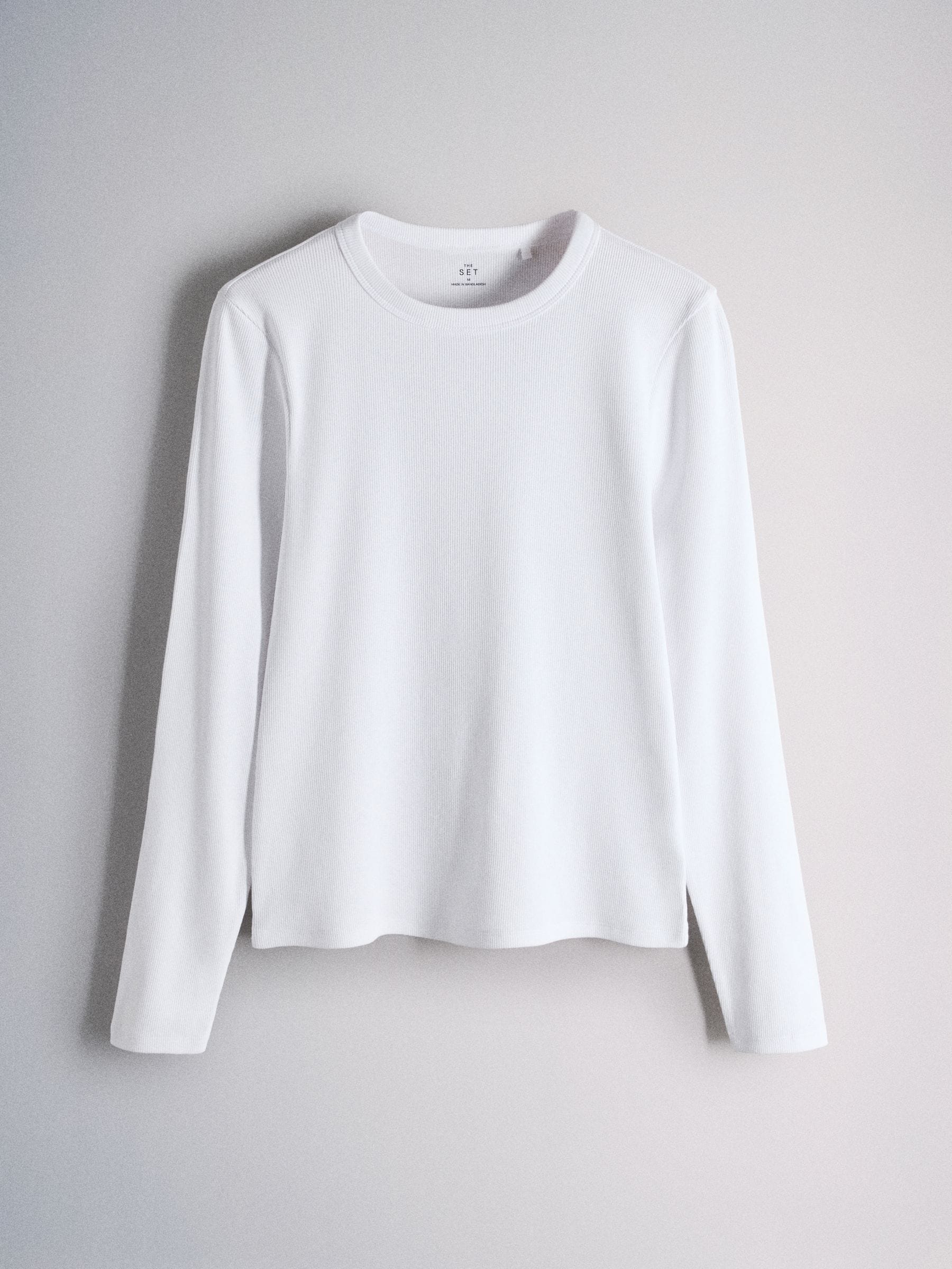 Buy The Set 3 Pack Long Sleeve Ribbed T-Shirts Brown/Neutral/White
