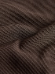 The Set 3 Pack Long Sleeve Ribbed T-Shirts Brown/Neutral/White - Image 5 of 6