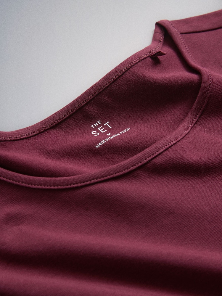 The Set 5 Pack Short Sleeve Fitted Crew Neck T-Shirts Navy/Pink/Burgundy/Grey - Image 8 of 8 The Set 5 Pack Short Sleeve Fitted Crew Neck T-Shirts Navy/Pink/Burgundy/Grey - Image 8 of 8