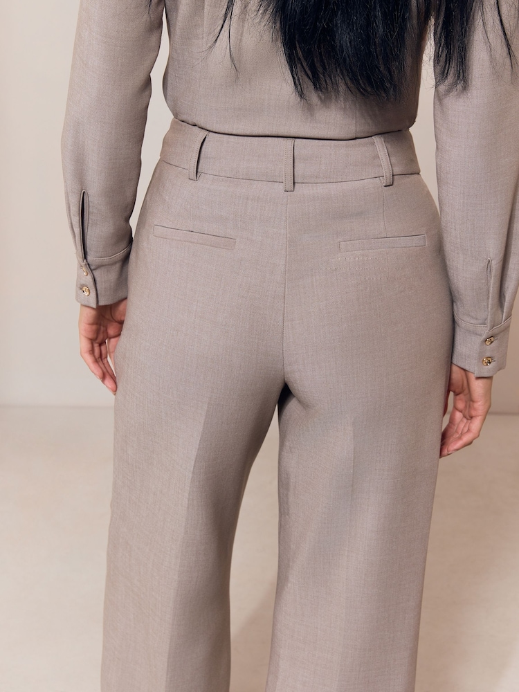 Lipsy Neutral Premium Wide Leg Trousers - Image 4 of 4