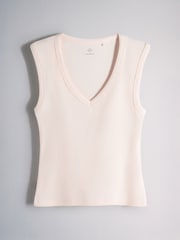 The Set Deep V-Neck Ribbed Vests 3 Pack Pale Green/Pink/Neutral - Image 3 of 6