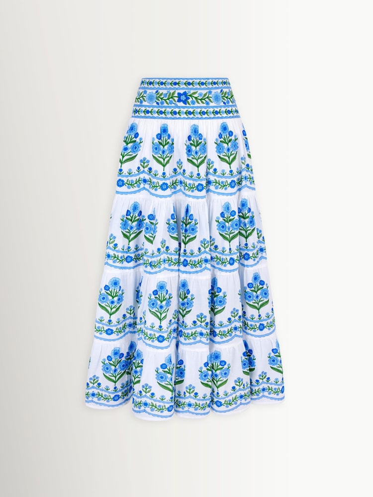 Pink City Prints Blue Rah Skirt - Image 1 of 1