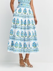 Pink City Prints Lapis Meadow RahRah Skirt - Image 2 of 10