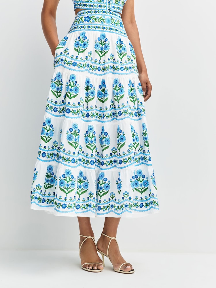 Pink City Prints Lapis Meadow RahRah Skirt - Image 2 of 10
