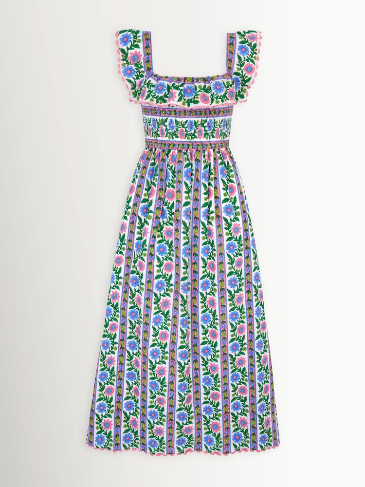 Pink City Prints Folk Border Carrie Dress - Image 1 of 1