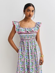 Pink City Prints Folk Border Carrie Dress - Image 5 of 10