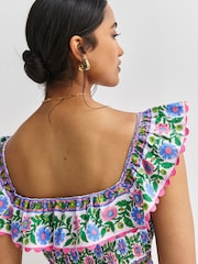 Pink City Prints Folk Border Carrie Dress - Image 6 of 10