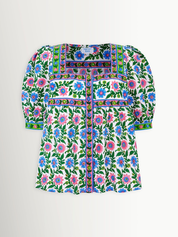 Pink City Prints Blue Lexi Top - Image 1 of 1