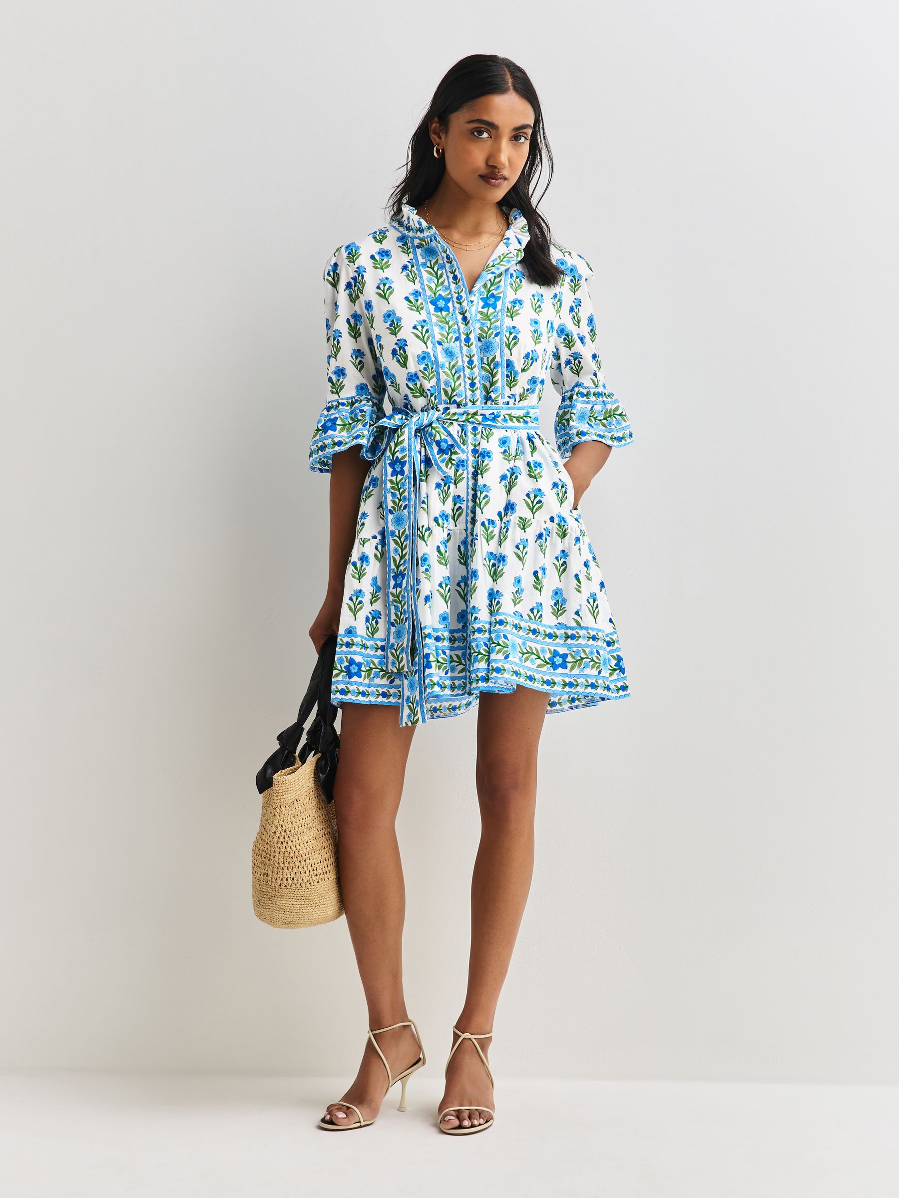 Buy Pink City Prints Lapis Meadow Gemma Mini Dress from Next USA