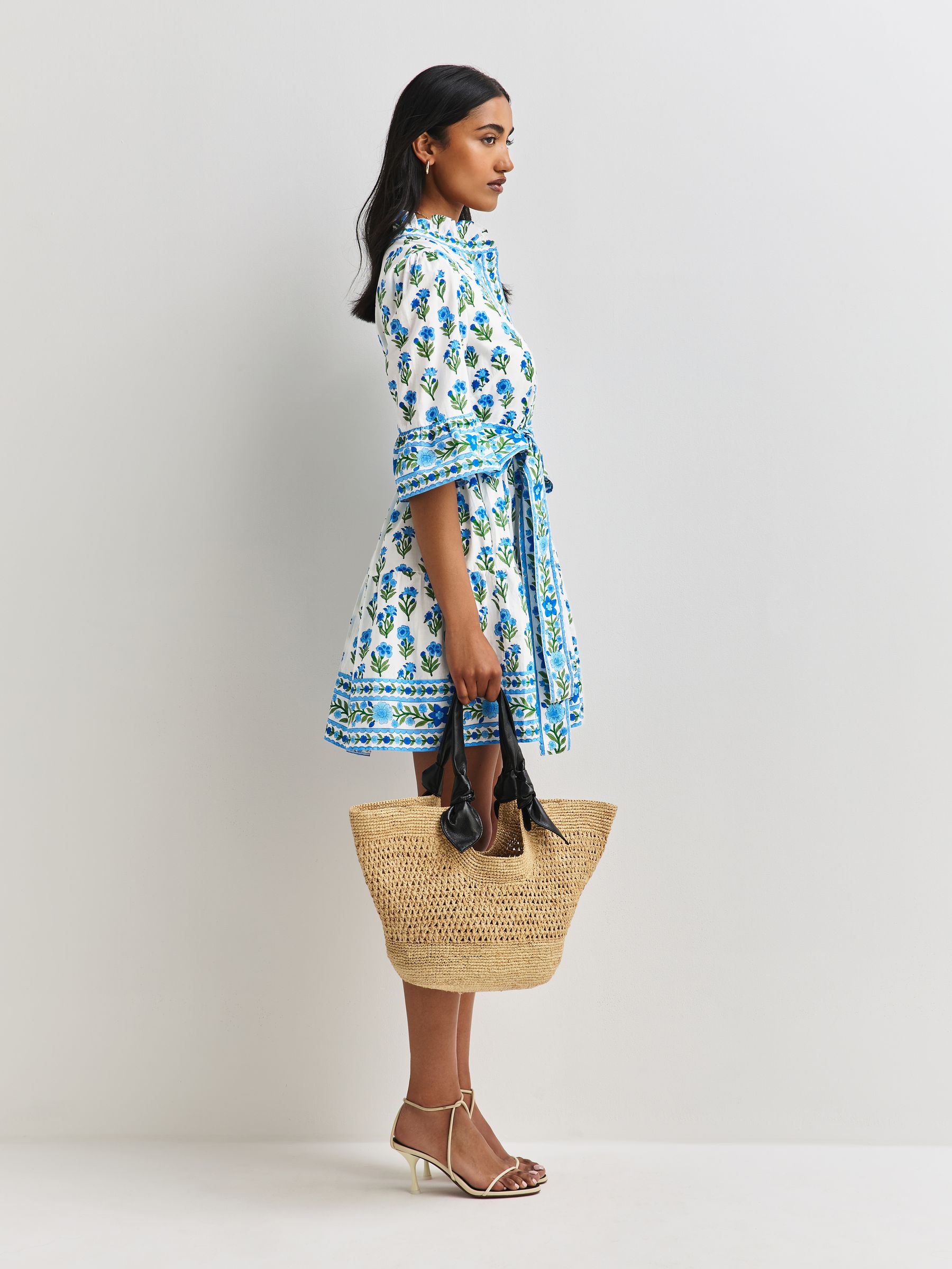 Buy Pink City Prints Lapis Meadow Gemma Mini Dress from Next USA