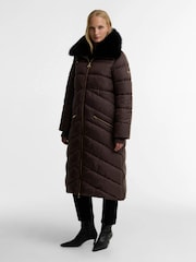 Barbour International Brown Longline Cyrus Puffer Jacket - Image 3 of 5